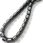 16" Strand 66 Black Shiny Hematite Gemstone 6x6mm Fat Barrel Drum Gorgeous Beads. Fixed Price $5.00.
