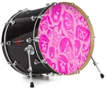 Vinyl Skin Decal Wrap Fits 22" Bass Kick Drum - Skull Sketches Pink. Fixed Price $49.97.