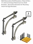 Nach Decorative Shelf Brackets, 2 Pack Of 9.6 X 1.7 Inch Silver Cast Iron. Fixed Price $34.99.
