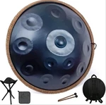 Lomuty 22" Handpan Drum Blue Steel Hand Pan W/ Bag Stand Mallets Open Box. Fixed Price $179.99.