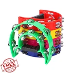 Ihdyppew 5 Pack 9" Half Moon Tambourine Double Row Music Rhythm. Fixed Price $40.64.