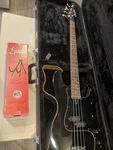 Memphis P-bass Electric Bass Guitar Black Chromacast Hard Case Stand Strap Cord. Fixed Price $450.00.
