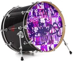 Vinyl Skin Decal Wrap Fits 22" Bass Kick Drum - Purple Checker Graffiti. Fixed Price $49.97.
