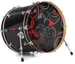 Vinyl Decal Skin For 26" Bass Kick Drum Heads Twisted Garden Gray And Red. Fixed Price $47.95.