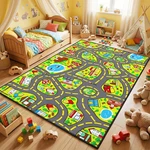 Fjkjhkgj Car Rug Play Mat 4.5x6 Feet Road For Kids City Map Carpet. Fixed Price $108.31.