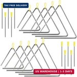 10 Pack Musical Triangle Steel Set, 4" 5" 6" 7" 8" Hand Percussion Music Percuss. Fixed Price $38.57.