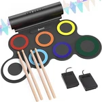 Electronic Drum Set, Roll Up Practice Pad Midi Kit With Headphone J.... Fixed Price $82.39.