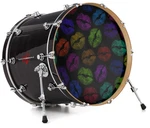 Vinyl Skin Decal Wrap Fits 22" Bass Kick Drum - Rainbow Lips Black. Fixed Price $39.97.