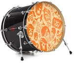 Vinyl Skin Decal Wrap Fits 22" Bass Kick Drum - Skull Sketches Orange. Fixed Price $49.97.
