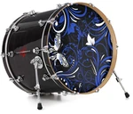 Vinyl Decal Skin For 26" Bass Kick Drum Heads Twisted Garden Blue And White. Fixed Price $47.95.