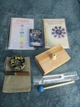 Chakra Meditation Guides, Tuning Fork, Sound Bowl Set, All Brand New. Fixed Price $25.00.