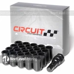 Circuit Performance Black Tuner Acorn Lug Nut 12x1.5 (1.3" Tall) - 20pc + Tool. Fixed Price $24.99.