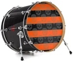 Vinyl Skin Decal Wrap Fits 22" Bass Kick Drum - Skull Stripes Orange. Fixed Price $49.97.