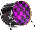 Vinyl Skin Decal Wrap Fits 22" Bass Kick Drum - Purple Star Checkerboard. Fixed Price $49.97.