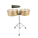 Glarry 13 In & 14 Timbales Drum Set With Stand Cowbell Golden. Fixed Price $159.89.