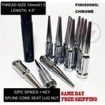32 Chrome Spline Spike Lug Nuts 14x1.5 For Chevy Gmc Silverado Sierra 2500 3500. Fixed Price $76.99.