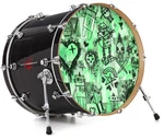 Vinyl Skin Decal Wrap Fits 22" Bass Kick Drum - Scene Kid Sketches Green. Fixed Price $49.97.