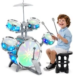 Leeqee Drum Set For Kids 1-3, Jazz Drumset Toddler 3-5 Vibrant Aurora Lig.... Fixed Price $90.16.