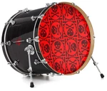 Vinyl Skin Decal Wrap Fits 22" Bass Kick Drum - Skull Patch Pattern Red. Fixed Price $49.97.