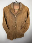 1950s Goatskin Leather Coat Swedish Thrashed Mid Century Western Jacket. Fixed Price $75.00.