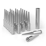 Ezisoe 24pc Chrome M14x1.5 Spike Wheel Lug Nuts Closed End, 4.4" Tall, Silverado. Fixed Price $85.90.