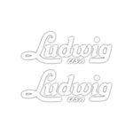 Ludwig P4042 Script Logo Bass Drum Decal, White, 2.5"x 6.5" (set Of 2). Fixed Price $11.99.