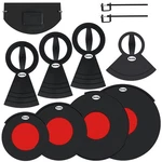 Ranming Drum Mute Pads Silicone Drums Silencer Pad Set Double-layer Red. Fixed Price $107.99.