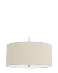 60w X 3 Addison Linen Drum Pendant, Silver (fx-3628-1p). Fixed Price $75.16.