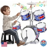 Kids Drum Set, Set For Toddlers With Stool Upgraded Plastic Rock Jazz. Fixed Price $66.89.