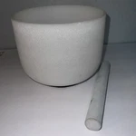 Topfund Frosted White Perfect F Heart Chakra 8" Crystal Singing Bowl/ Felt Stick. Fixed Price $55.00.