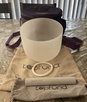 Topfund 8" Frosted Crystal Singing Bowl W/ Carrying Case Heart Chakra. Fixed Price $79.99.