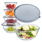 Luvan 5-piece Glass Mixing Bowls Set With Lids - Clear Salad. Fixed Price $86.19.