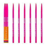 Pink Color Neon Uv Glow Drumsticks 5a - 3 Pairs (6 Sticks),hickory Wood, Weig.... Fixed Price $41.20.