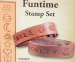 Realeather Funtime Stamp Set W/ 8 Tools 1 Handle Wristbands T4910-08. Fixed Price $16.90.