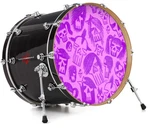 Vinyl Skin Decal Wrap Fits 22" Bass Kick Drum - Skull Sketches Purple. Fixed Price $49.97.