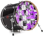 Vinyl Skin Decal Wrap Fits 22" Bass Kick Drum - Purple Checker Skull Splatter. Fixed Price $49.97.