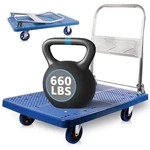 Foldable Push Cart Dolly 660 Lbs, Capacity Heavy Duty Moving Platform Trucks .... Fixed Price $127.94.