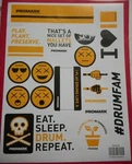 New Promark Pro-mark Drums Decal Stickers, Pmss001 Percussion, 11x8 1/2, Lot Y17. Fixed Price $8.95.