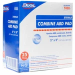 Dukal Combine Abd Abdominal Pad 5x9 Sterile (25). Fixed Price $12.99.