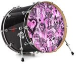 Vinyl Skin Decal Wrap Fits 22" Bass Kick Drum - Scene Kid Sketches Pink. Fixed Price $49.97.