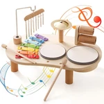 Promise Babe Wooden Drum Set Toddlers 1-3 Musical Percussion Instruments Toy Gif. Fixed Price $53.98.