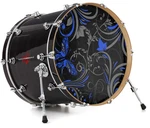 Vinyl Skin Decal Wrap Fits 22" Bass Kick Drum - Twisted Garden Gray Blue. Fixed Price $39.97.