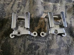 2 Vintage Slingerland Radio King 3 Point Chrome Strainer Throw Off Backing Plate. Fixed Price $33.00.