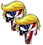 Trumpisher Skull American Flag Vinyl Sticker Decal (2 Pack) - 4x4 Inches Fo.... Fixed Price $14.44.