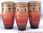 Pearl Folkloric Thai Oak Crimson Sunrise Quinto Segundo Tumbador 11" 11.75" 12.5. Fixed Price $2448.00.