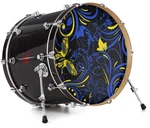 Vinyl Decal Skin For 26" Bass Kick Drum Heads Twisted Garden Blue And Yellow 90. Fixed Price $47.95.