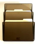 Vtg Rogers Stak-a-file Wall Organizer Smoke 3-pack File Holder Office Rare Retro. Fixed Price $29.99.