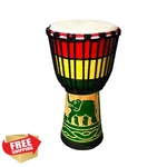 Boriyam Hand Carved Djembe Drum Green Elephant. Fixed Price $76.99.
