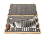 United Scientific Tfbox13 Tuning Fork Wooden Box Set With Mallet, 13 Forks. Fixed Price $94.02.