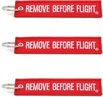 Rotary13b1 Remove Before Flight Key Chain - 3 Pack Red. Fixed Price $22.95.